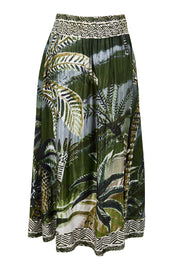 Product shot of the Palm Cove Long Skirt – Tropical in colour Tropical, from the back