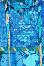 Product shot of the Blue Lagoon Embroidered Maxi Dress in colour Azurebloom, detail