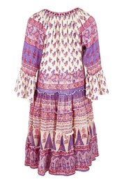 Product shot of the Angel Falls Dress in colour Pink (Pink), from the back