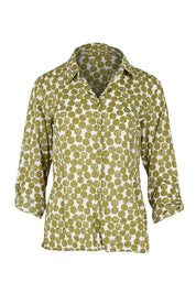 Product shot of the Larissa Shirt in colour Spotcutstm (White), from the front