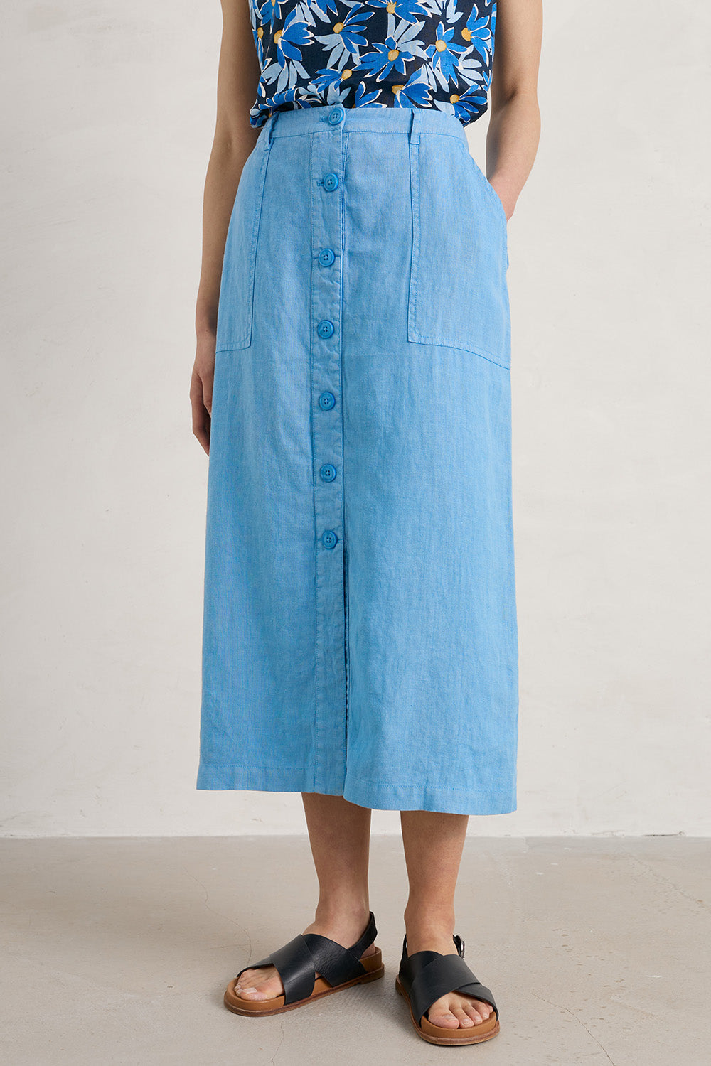 Preloved Rosewell Farm Skirt - Seablue