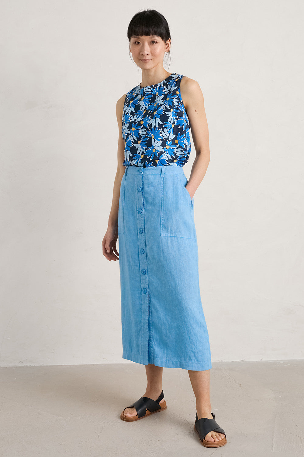 Preloved Rosewell Farm Skirt - Seablue