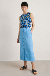 Preloved Rosewell Farm Skirt - Seablue