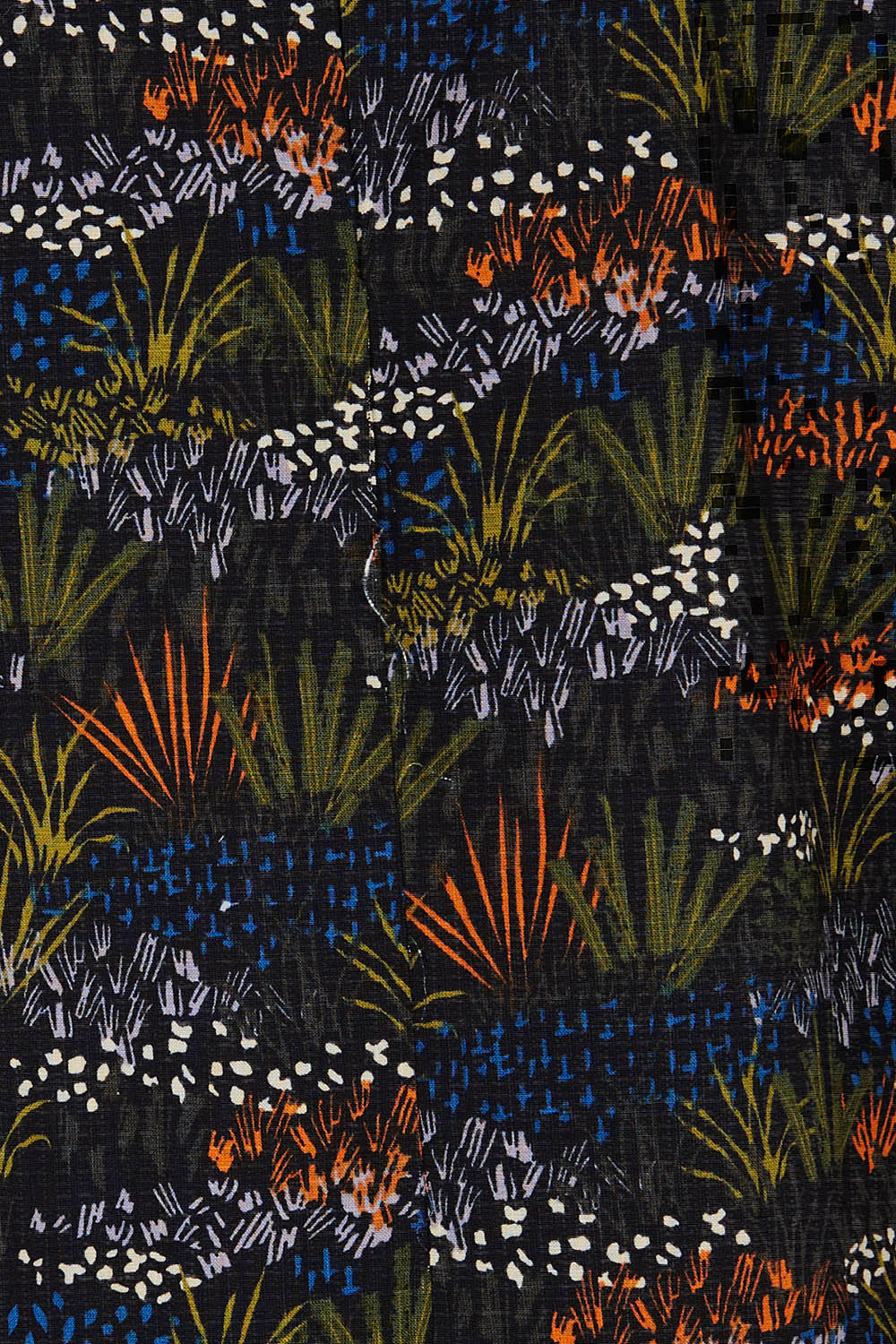 Product shot of the Sea Line Dress in colour Moormeadow (Black), detail