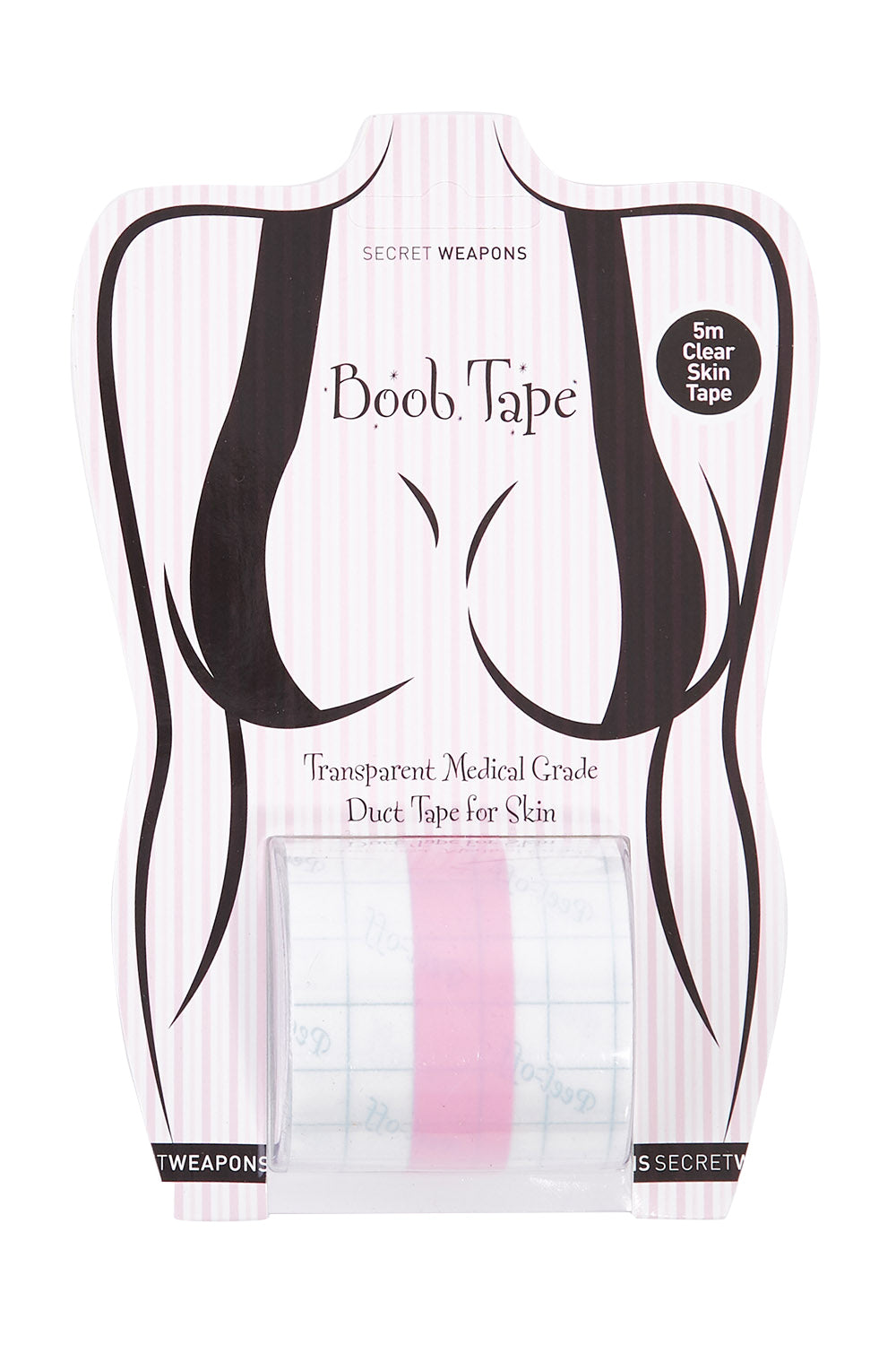 Product shot of the Boob Tape in colour Clear, from the front