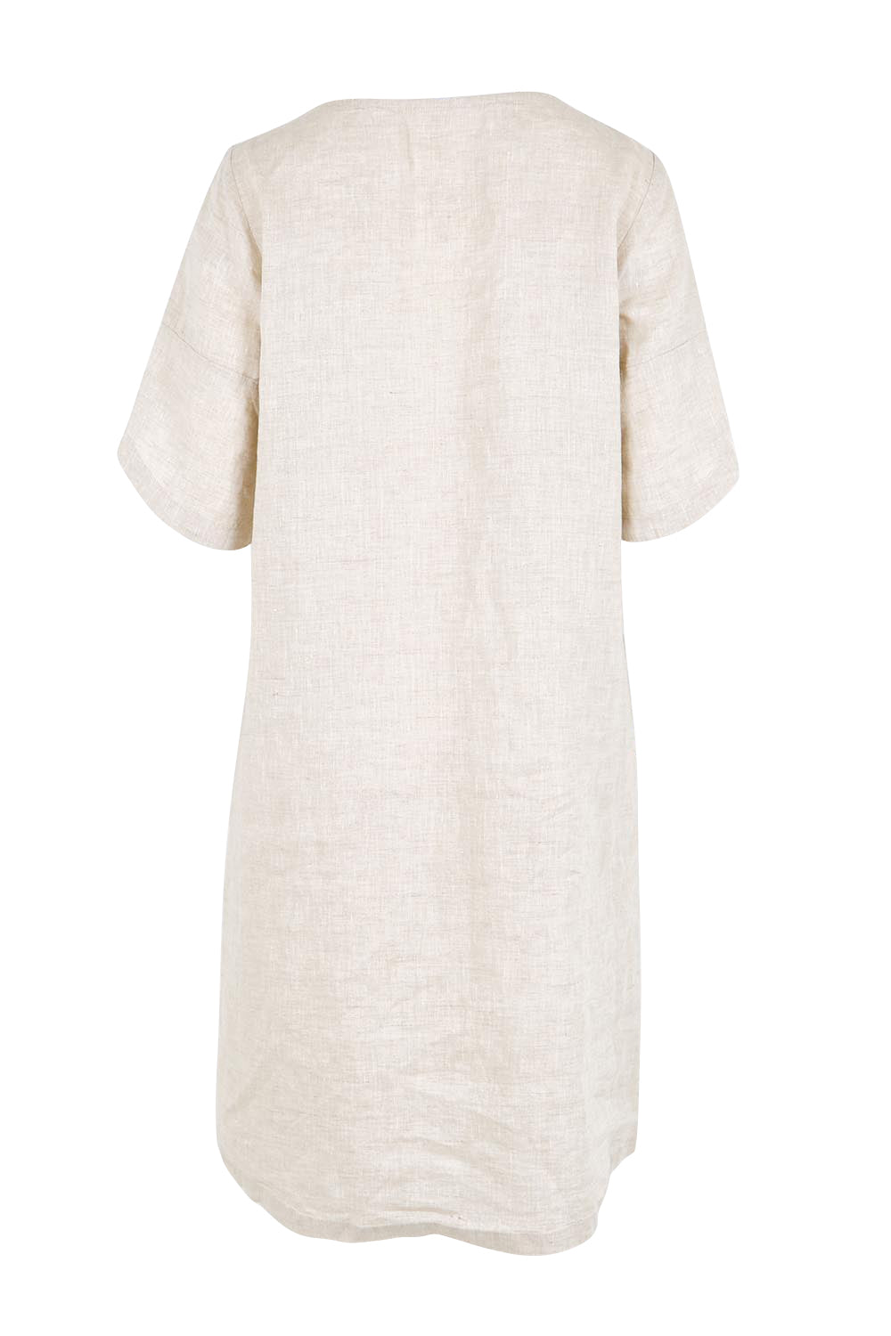 Product shot of the Envelope Sleeve Dress – Natural in colour Natural, from the back