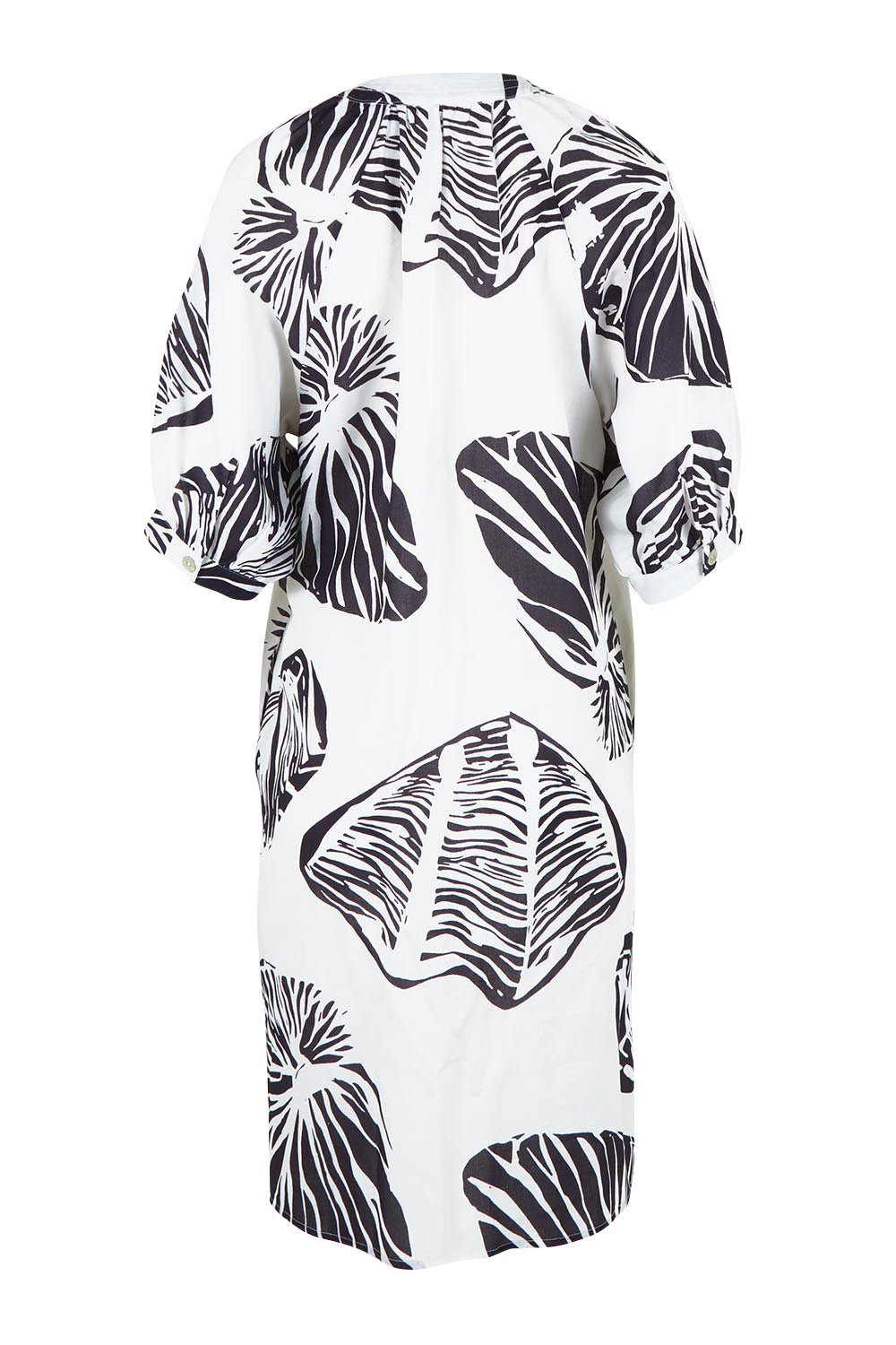 Product shot of the Shell Button Front Dress – Shell in colour Shell, from the back