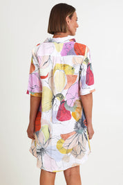 Model Riinar wearing size 10 of the Petal Shirtmaker Dress – Petal in colour Petal, from the back