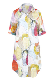 Product shot of the Petal Shirtmaker Dress – Petal in colour Petal, from the front