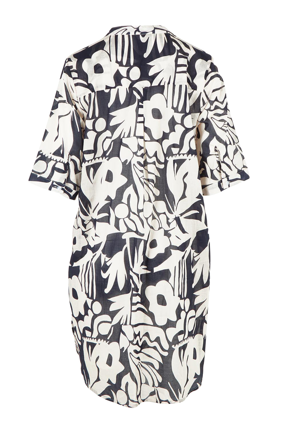 Product shot of the Bloom Shirtmaker Dress – Midnight in colour Midnight, from the back