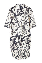 Product shot of the Bloom Shirtmaker Dress – Midnight in colour Midnight, from the back
