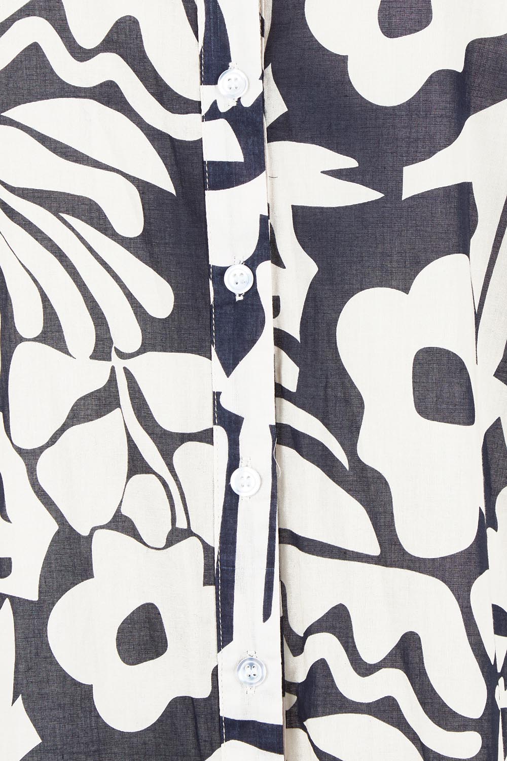 Product shot of the Bloom Shirtmaker Dress – Midnight in colour Midnight, showing detail