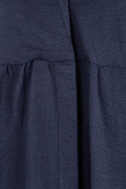 Product shot of the Collared Side Split Dress – Navy in colour Navy, showing detail