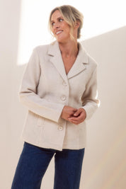 Boiled Wool Blazer – Cream