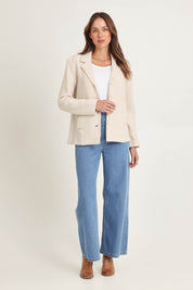 Boiled Wool Blazer – Cream