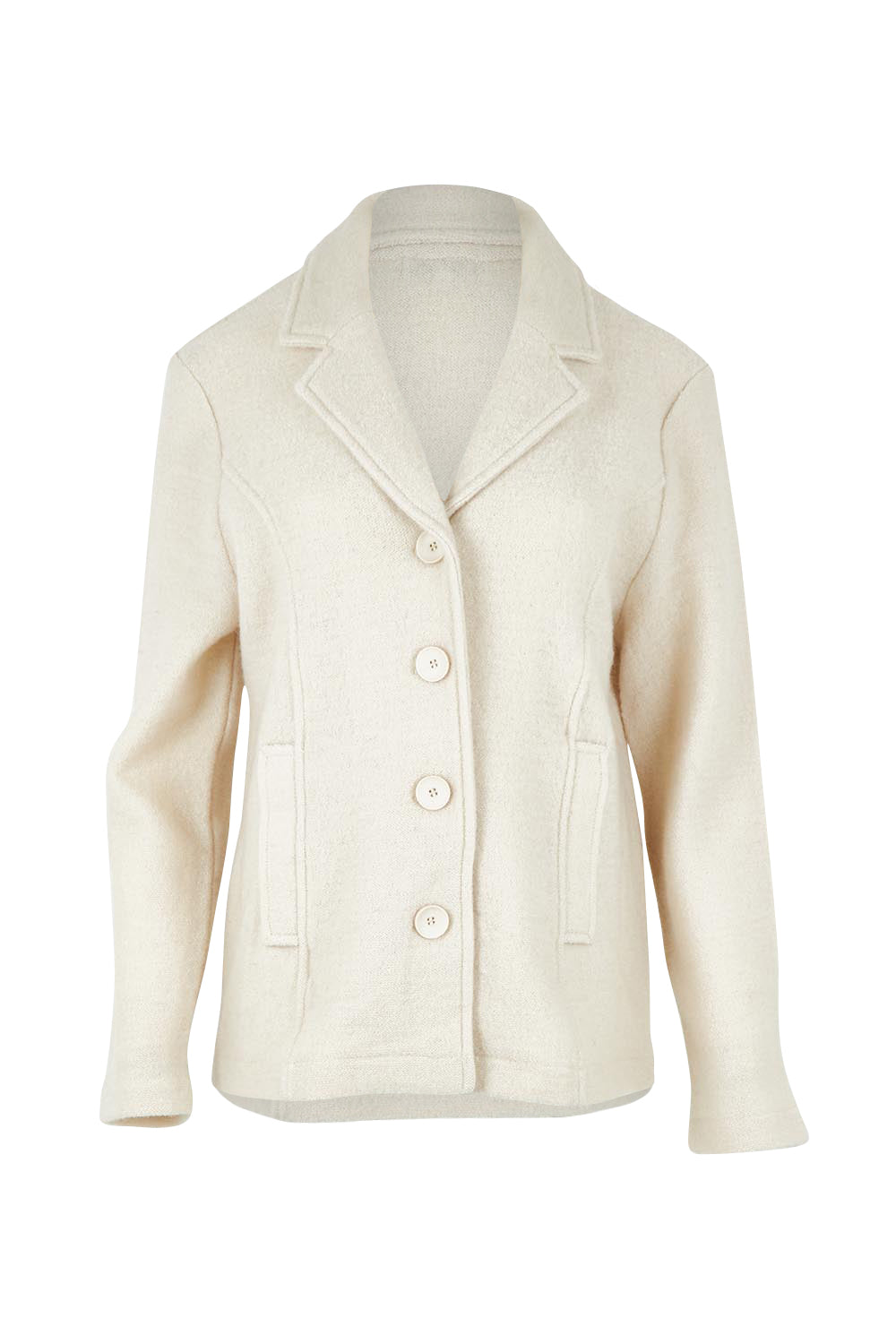 Boiled Wool Blazer – Cream