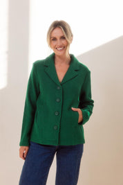 Boiled Wool Blazer – Green