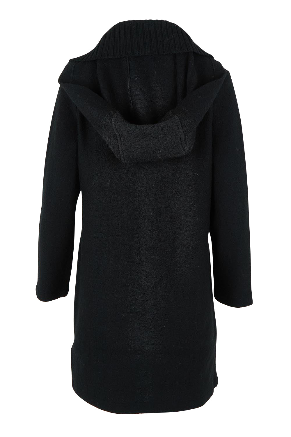 Duffle Boiled Wool Coat – Black