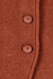 High Collar Boiled Wool Vest – Copper
