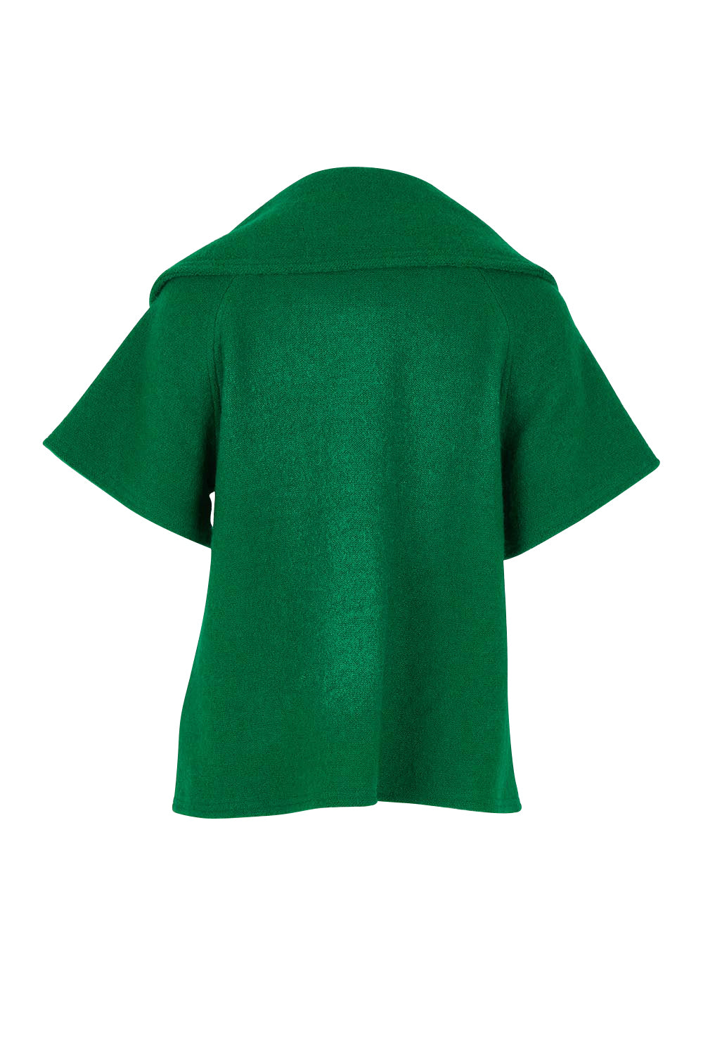 Collared Boiled Wool Crop Coat – Green