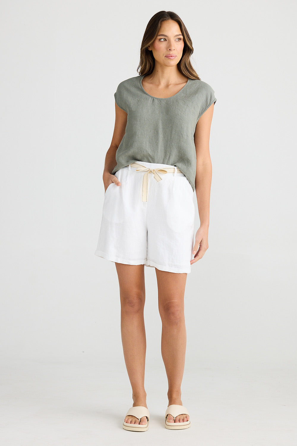 Preloved Positano Linen Short - White