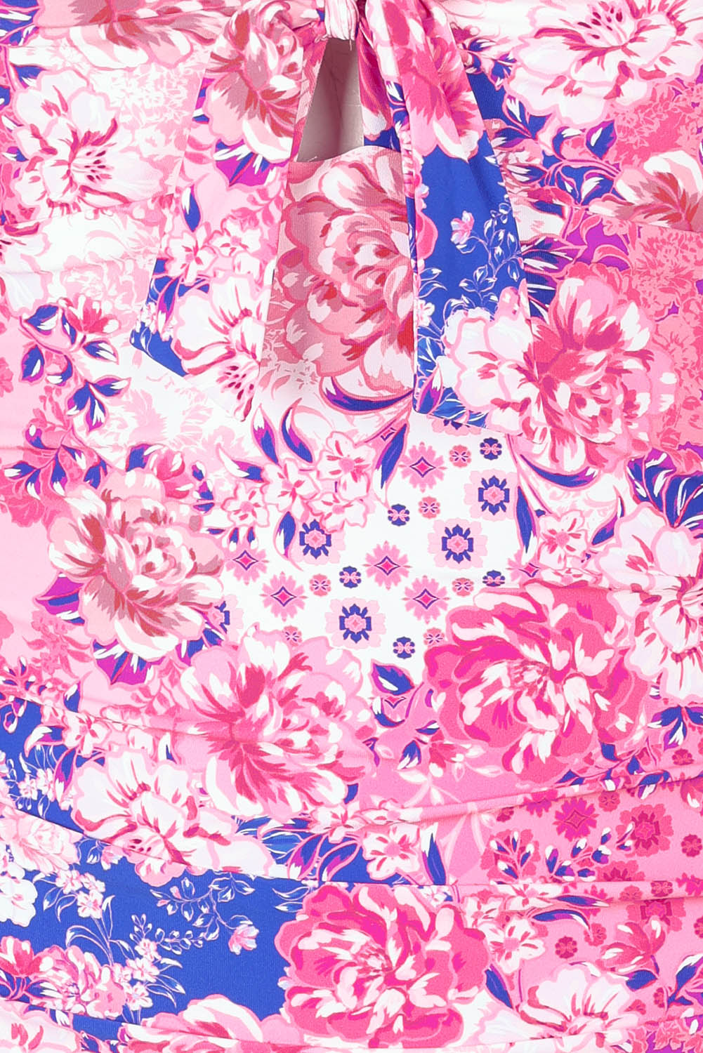 Product shot of the Tie Front Dd/E One Piece in colour Pink (Pink), detail