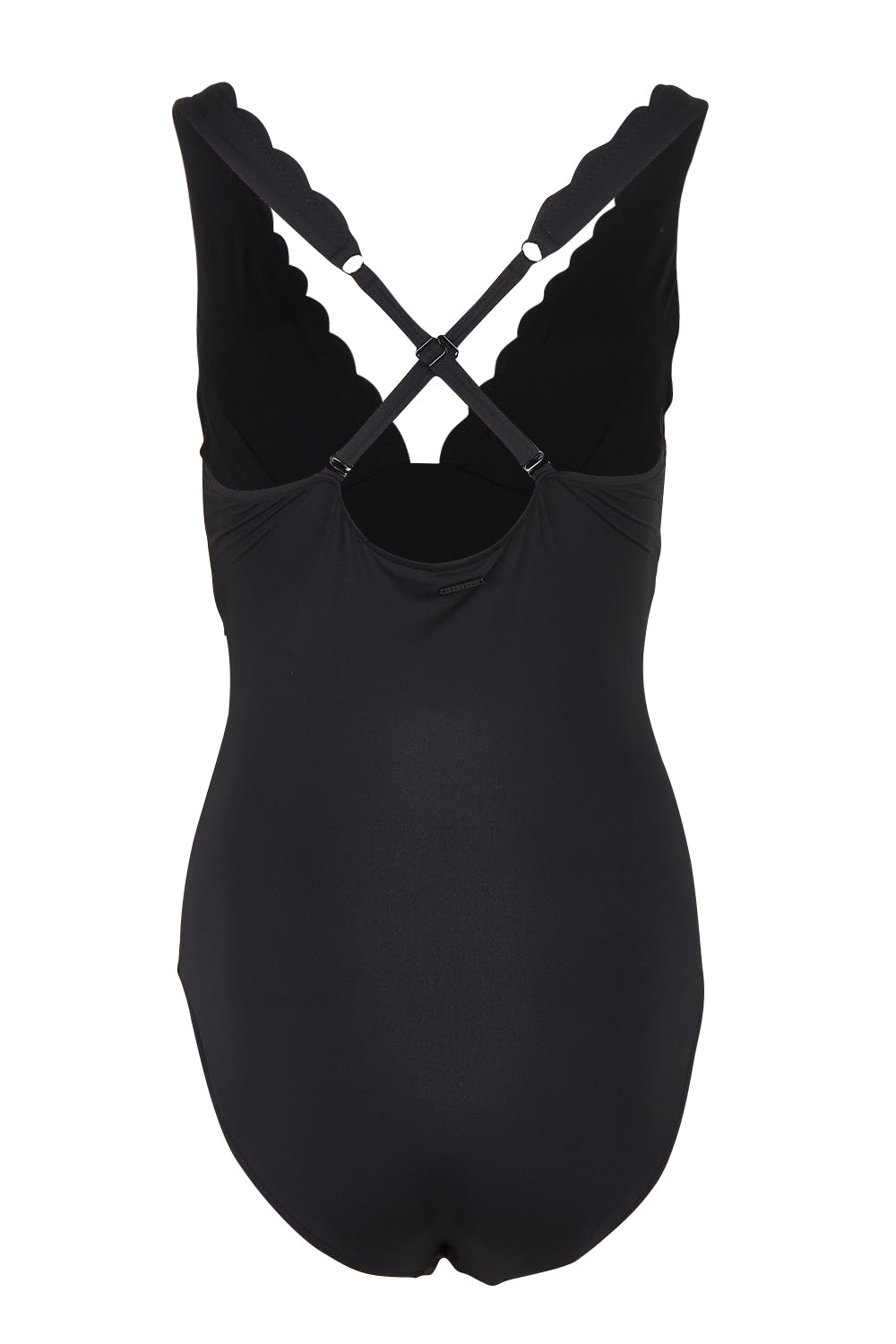 Product shot of the Longline Tri One Piece in colour Black (Black), detail