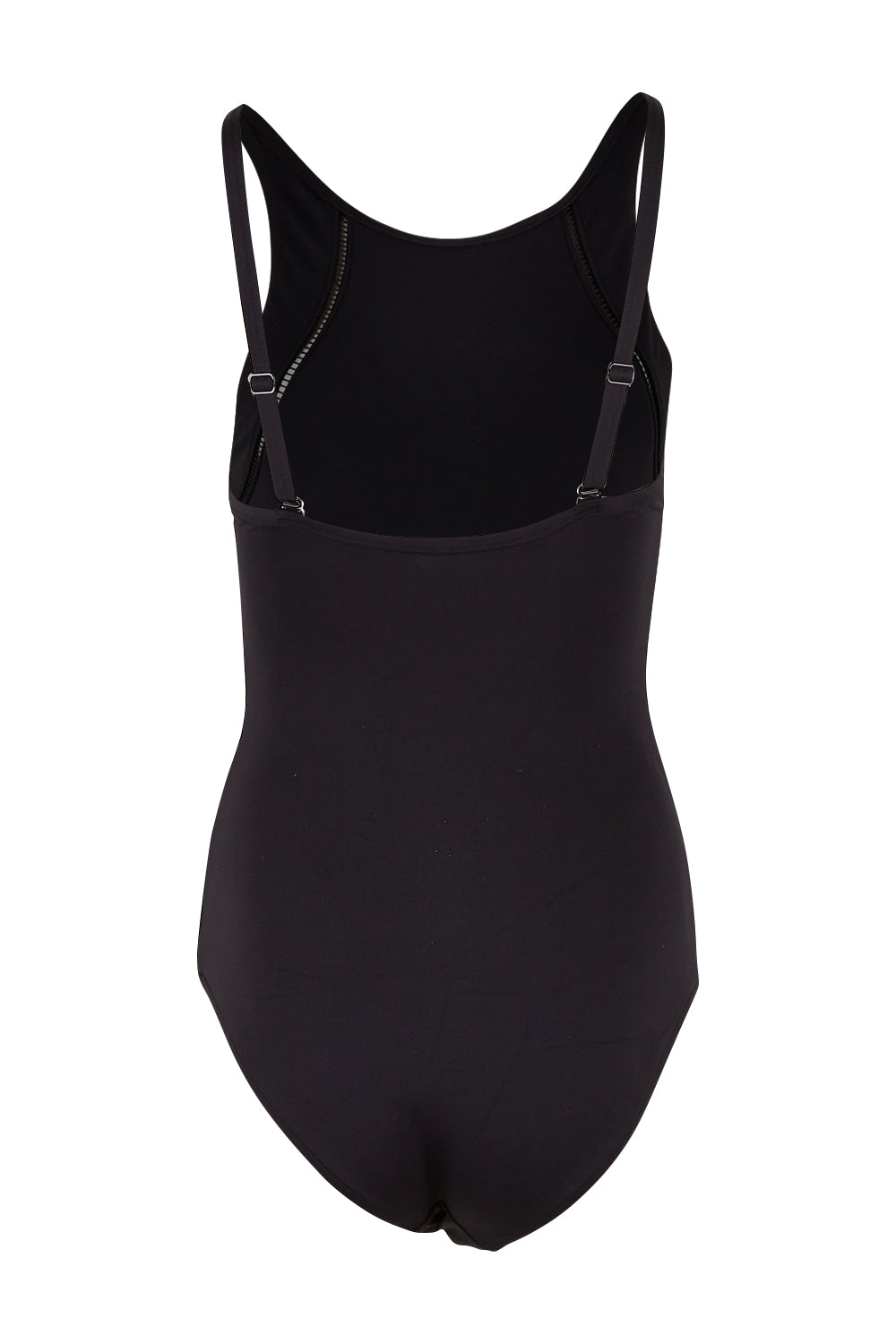 Product shot of the High Neck Multifit One Piece in colour Black (Black), from the back