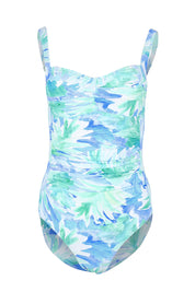 Product shot of the Twist Front Multifit One Piece in colour Blue (Blue), from the front