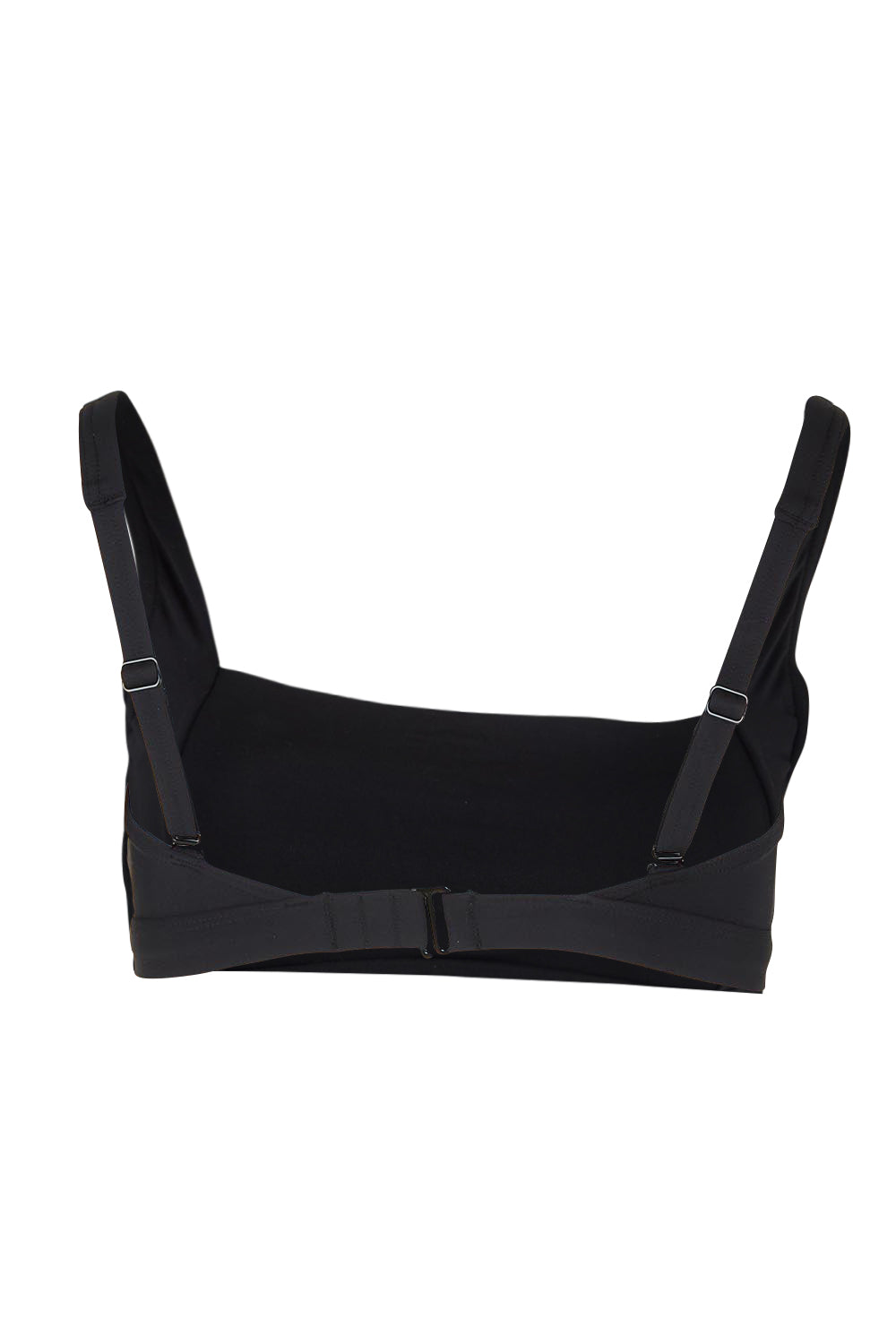 Product shot of the Square Neck Bra Top in colour Black (Black), from the back