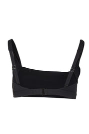 Product shot of the Square Neck Bra Top in colour Black (Black), from the back