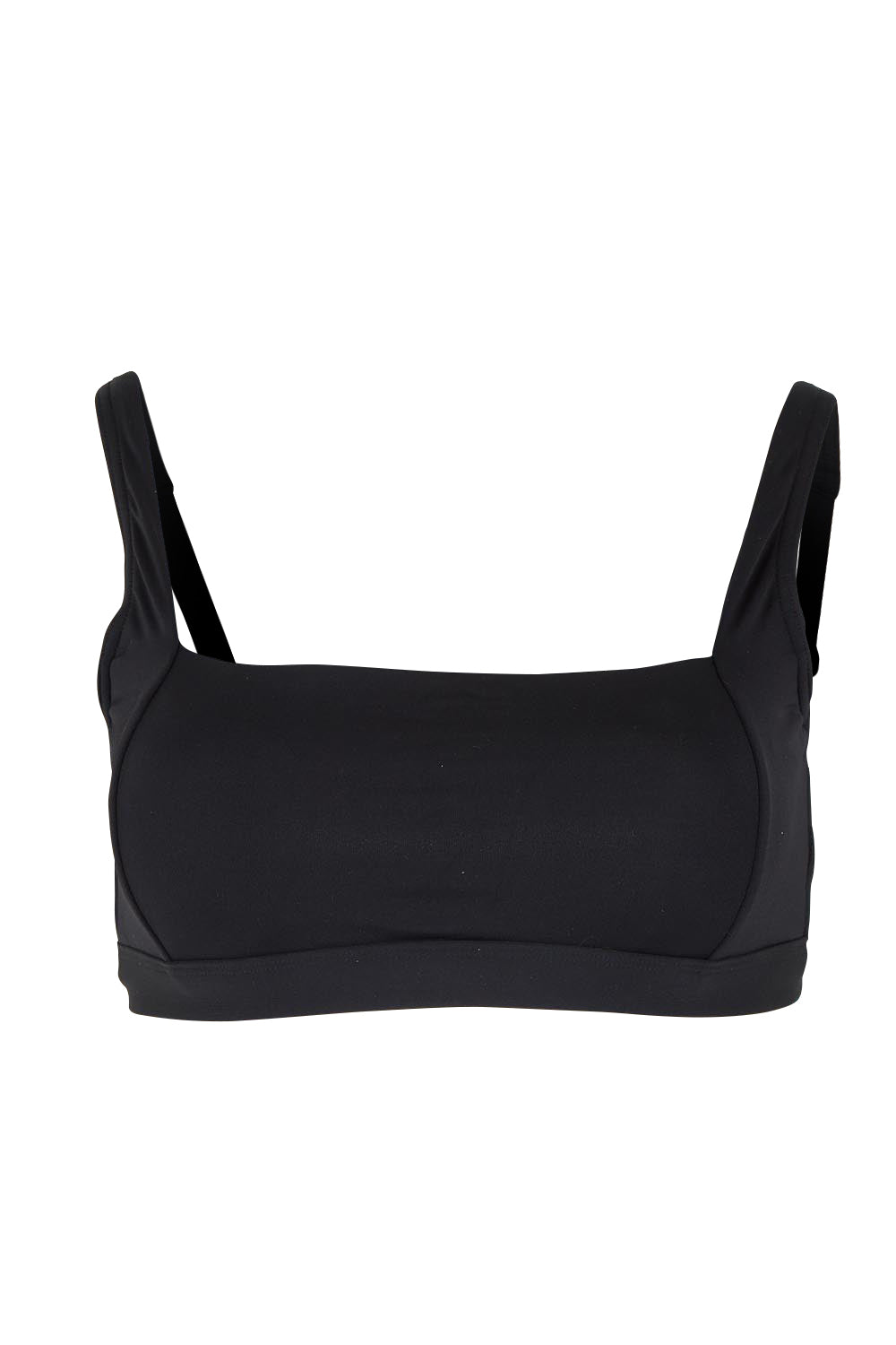 Product shot of the Square Neck Bra Top in colour Black (Black), from the front