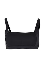 Product shot of the Square Neck Bra Top in colour Black (Black), from the front