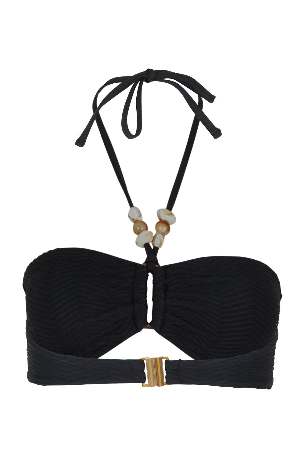 Product shot of the Ring Bandeau in colour Black (Black), from the back