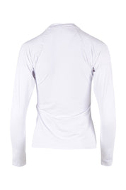 Product shot of the Long Sleeved Rash Vest in colour White (White), from the back