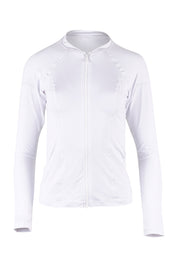 Product shot of the Long Sleeved Rash Vest in colour White (White), from the front