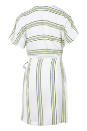 Product shot of the Dawn Wrap Dress in colour NeonDawn (White), from the back