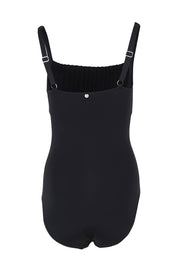 Product shot of the Basix Dd/E Square Neck One Piece in colour Black (Black), from the back