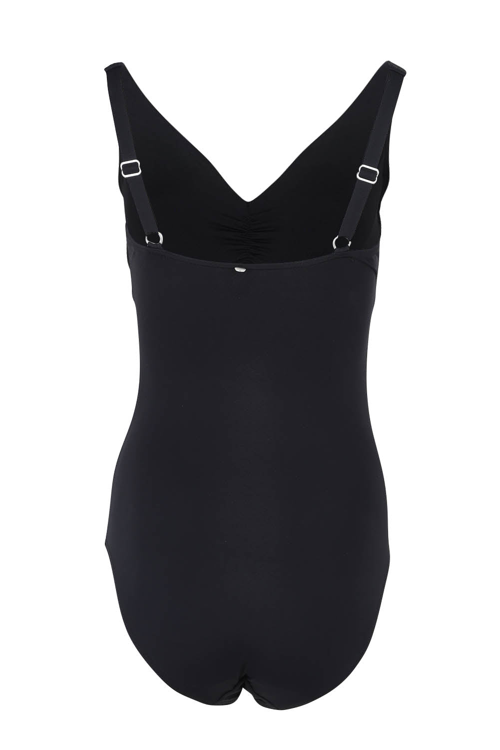 Product shot of the Basix E/F Minimiser One Piece in colour Black (Black), from the back