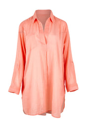 Product shot of the Resort Painters Shirt in colour Coral (Pink), from the front