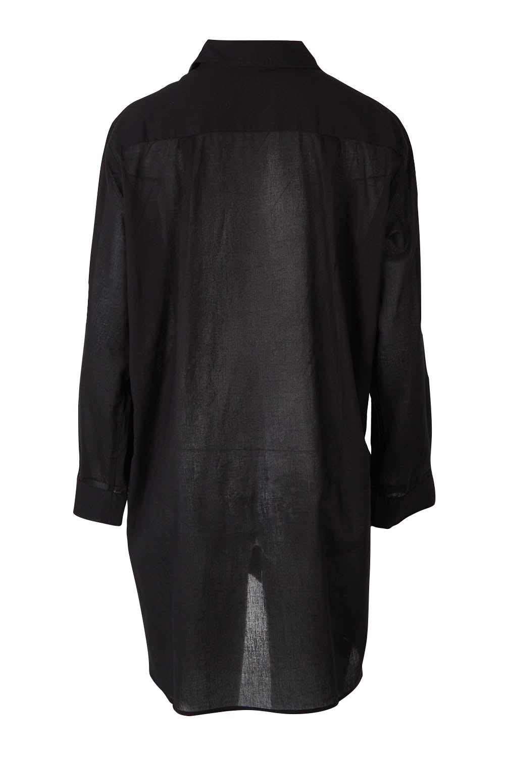 Product shot of the Basix Classic Painters Shirt in colour Black (Black), from the back