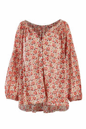 Product shot of the Aquarius Top in colour Poppyfield (Pink), from the front