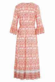 Product shot of the Aurora Dress in colour Wanderer, from the back