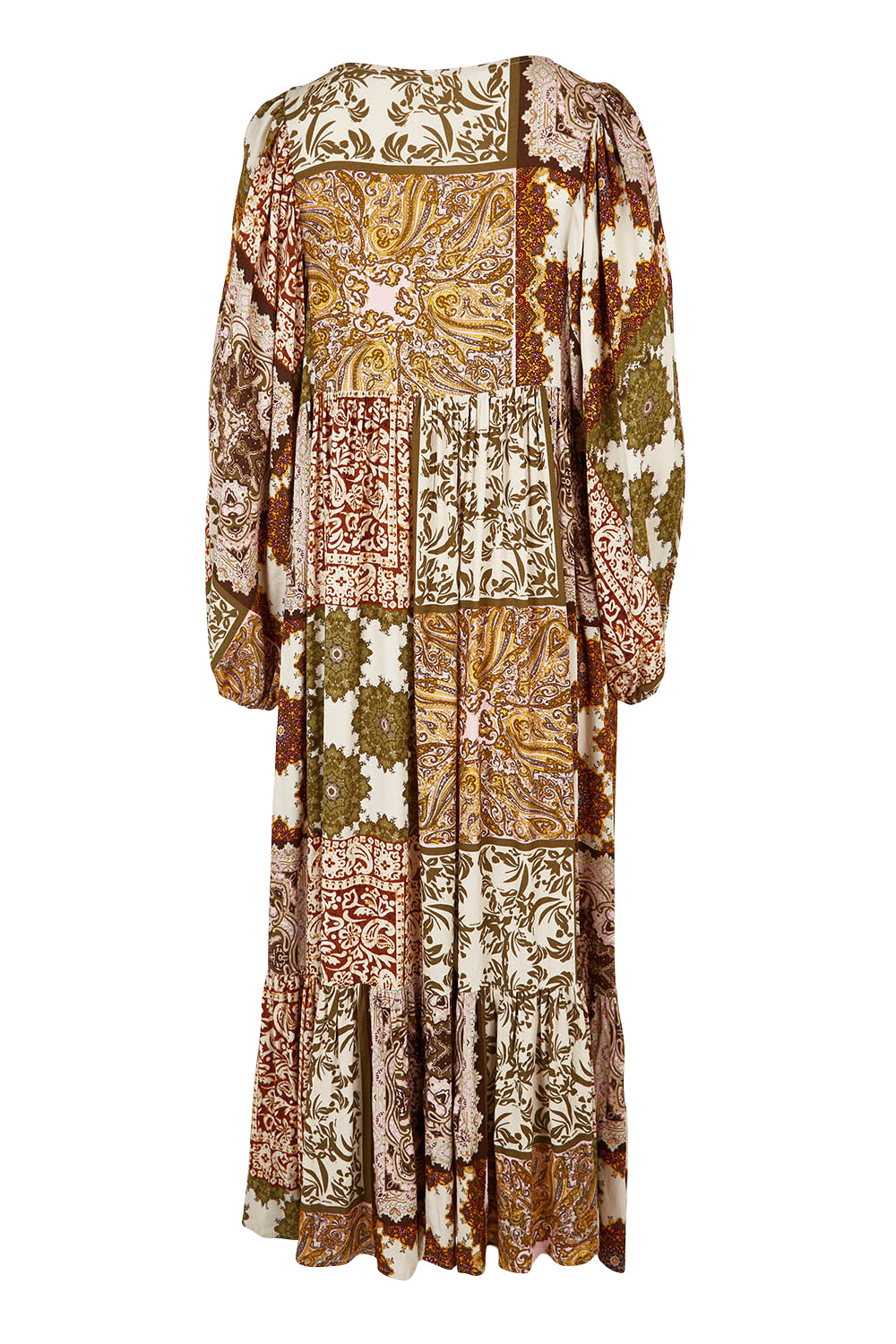 Product shot of the Mira Dress in colour Paisleygar, from the back