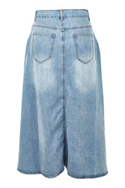 Product shot of the Austin Skirt in colour Lightblue (Blue), from the back