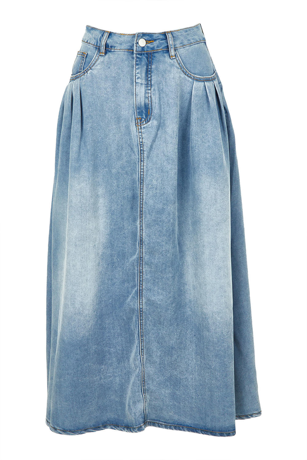 Product shot of the Austin Skirt in colour Lightblue (Blue), from the front