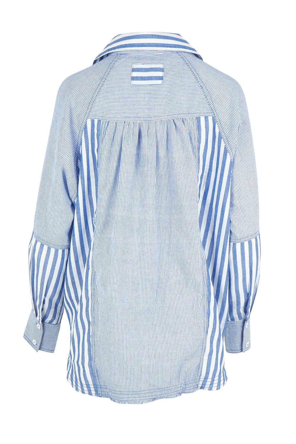 Product shot of the Yellowstone Cotton Shirt in colour Navyblue, from the back
