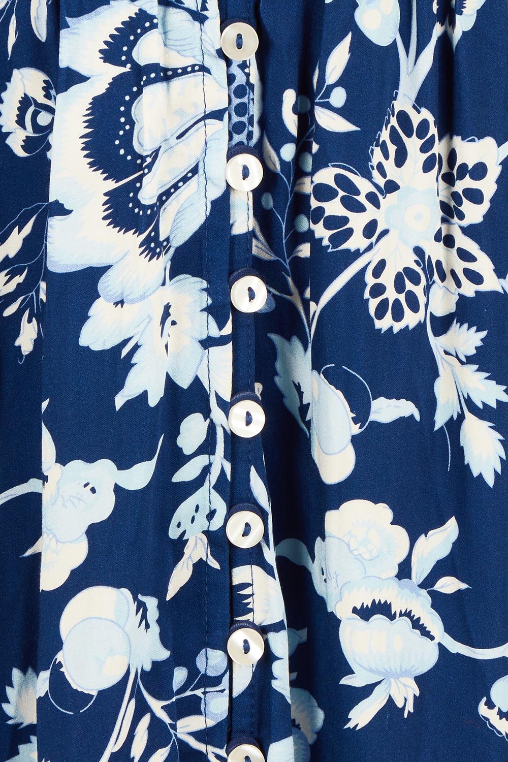 Product shot of the Harlow Dress in colour Celestial (Blue), detail