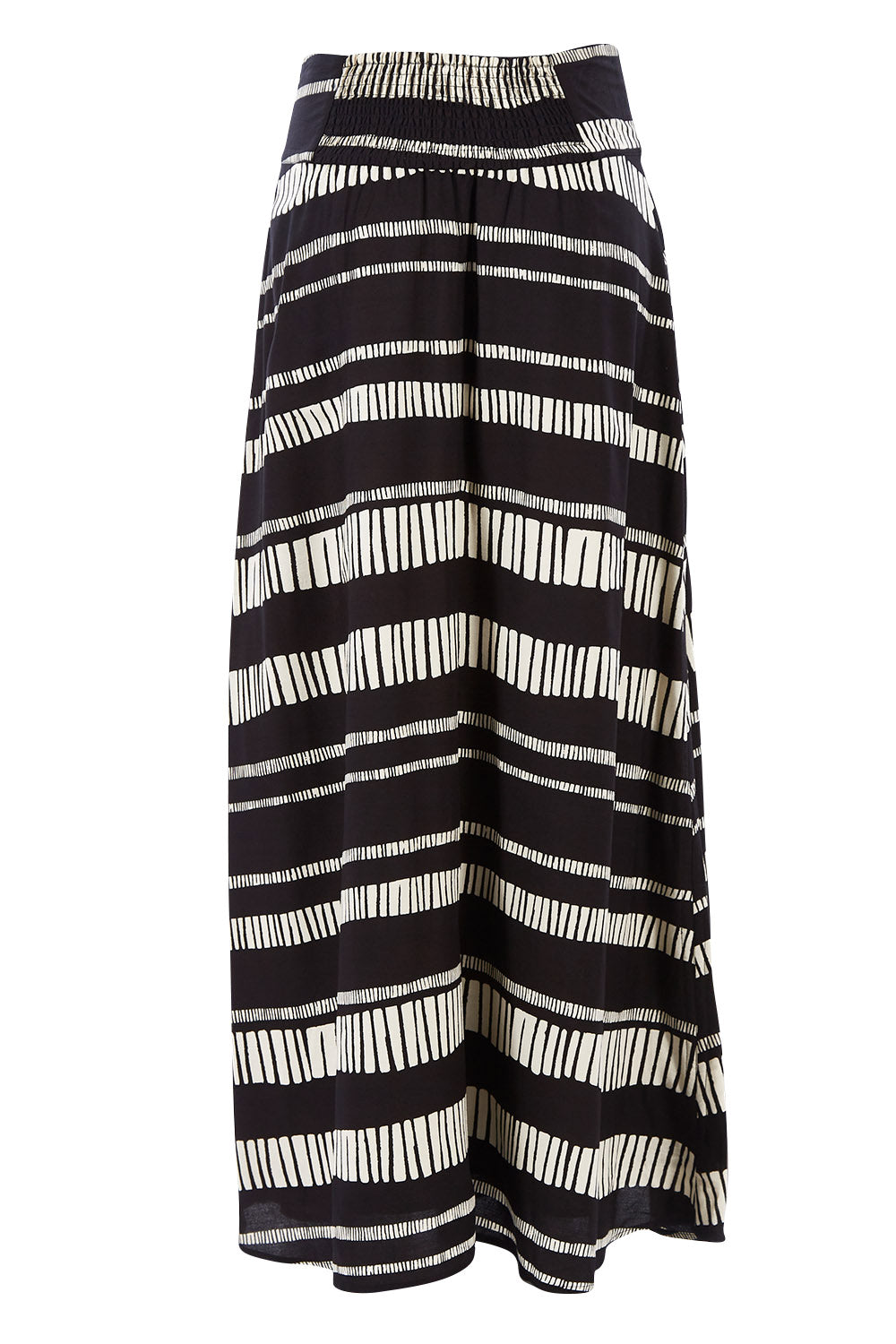 Product shot of the Rosie Maxi Skirt in colour Sandstone (Black), from the back