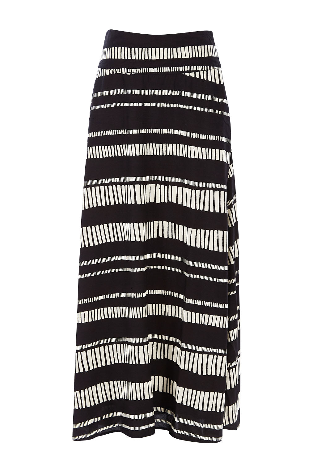 Product shot of the Rosie Maxi Skirt in colour Sandstone (Black), from the front